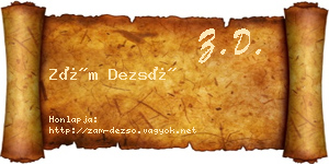 Zám Dezső névjegykártya