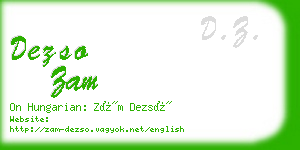 dezso zam business card